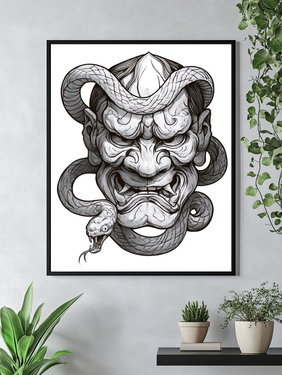 Oni Snake Ink Poster. — room view 4