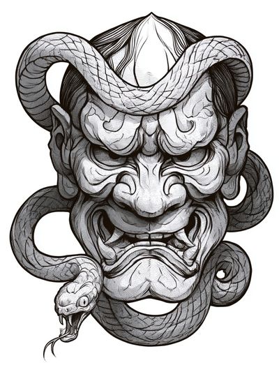 Oni Snake Ink Poster. poster print