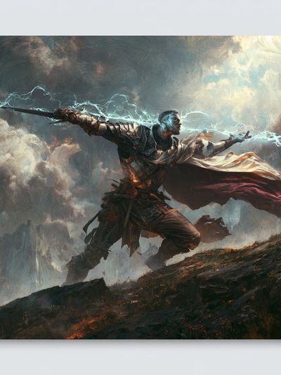 Storm Warrior Digital Art Poster. poster