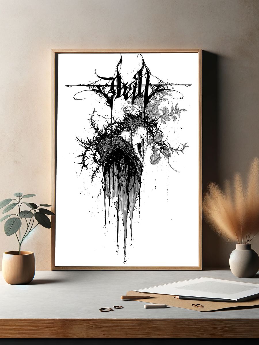 Thorned Figure Ink Poster. — room view 2
