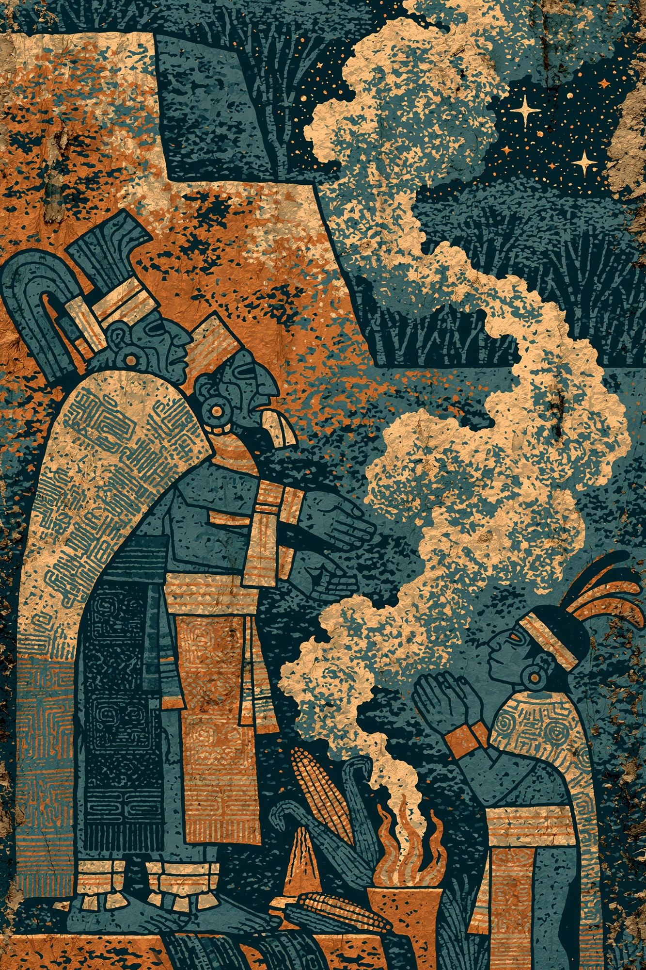 Stained Glass Raven Portrait Print. poster detail