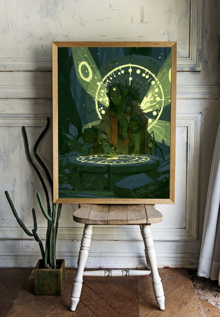 Mystic Forest Seer Illustration Poster. — room view 1