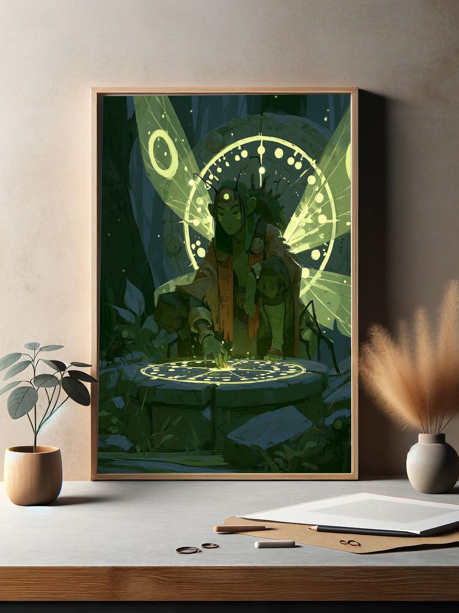 Mystic Forest Seer Illustration Poster. — room view 2