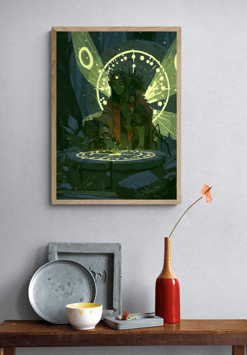 Mystic Forest Seer Illustration Poster. — room view 3