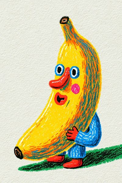 Banana Character Illustration Poster.
