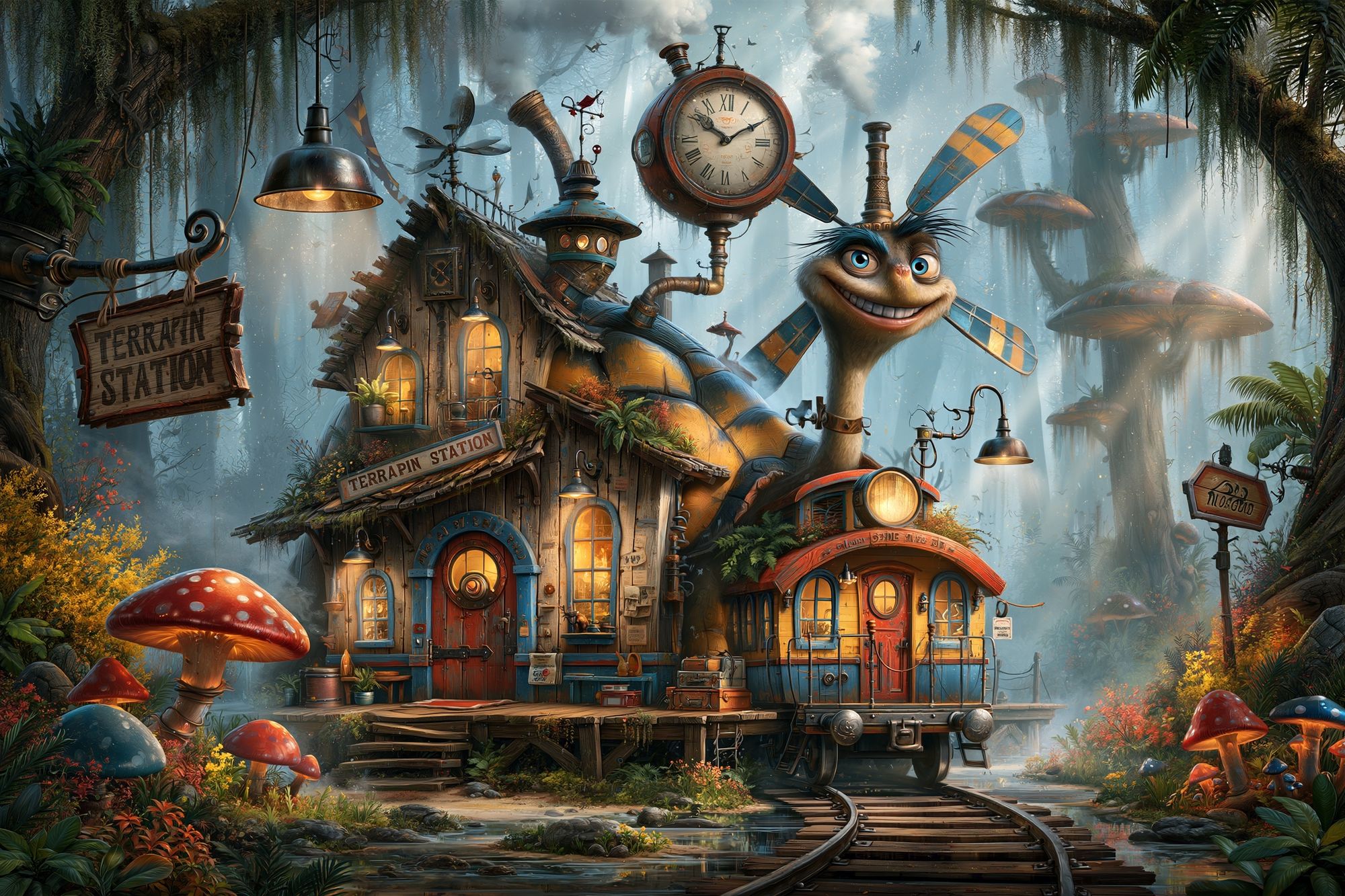 Terrapin Station Fantasy Illustration Poster. poster — illustration art