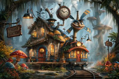 Terrapin Station Fantasy Illustration Poster. poster