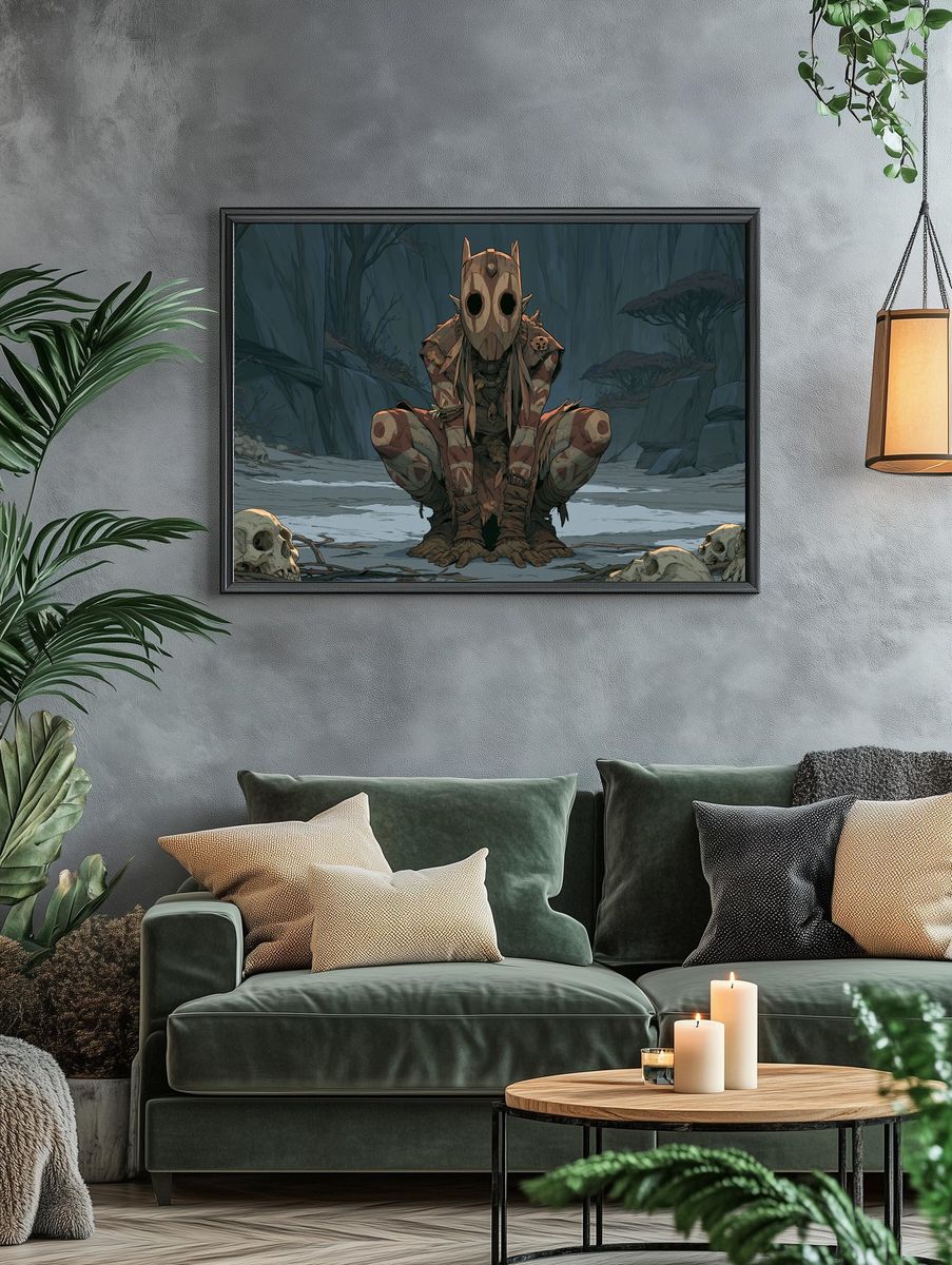 Masked Forest Guardian Print. — room view 4