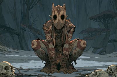 Masked Forest Guardian Print. poster print