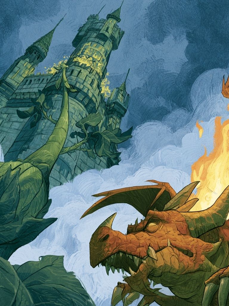 Dragon Castle Fantasy Print. poster detail