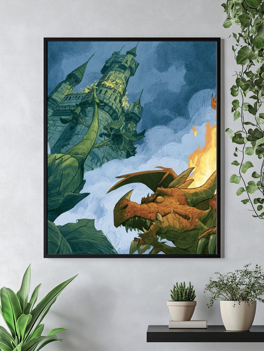 Dragon Castle Fantasy Print. — room view 4