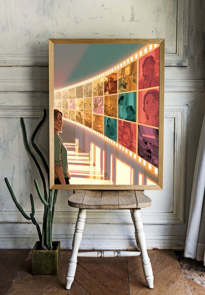 Cinema Memory Corridor Illustration Poster. room preview