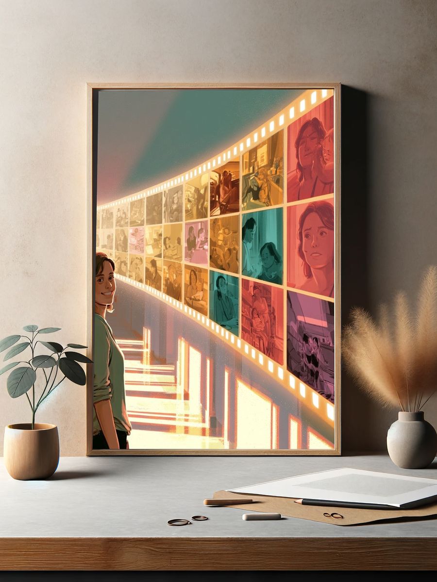 Cinema Memory Corridor Illustration Poster. — room view 2