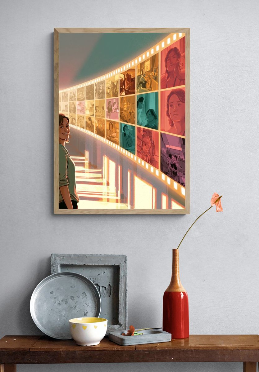 Cinema Memory Corridor Illustration Poster. — room view 3