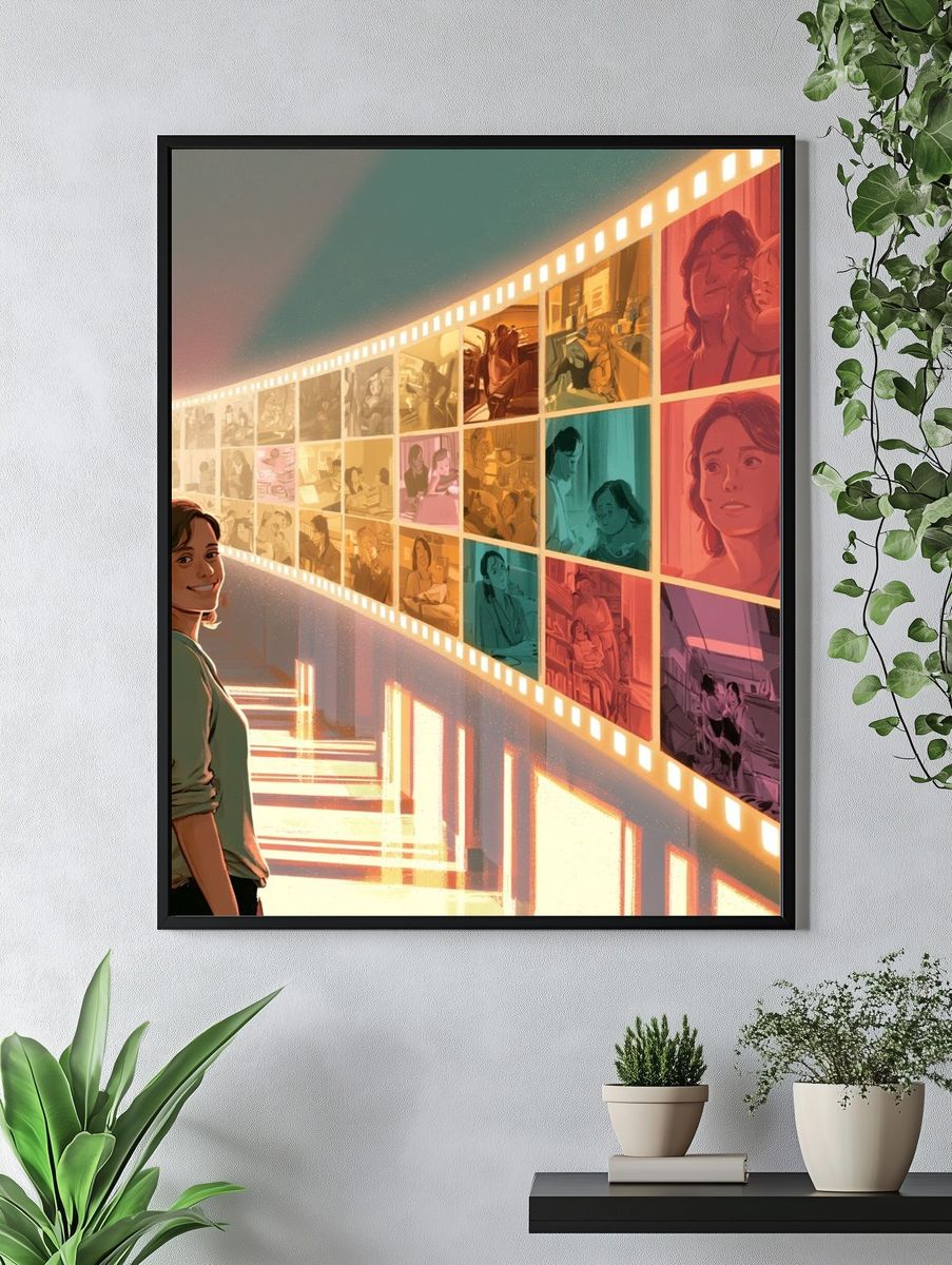 Cinema Memory Corridor Illustration Poster. — room view 4