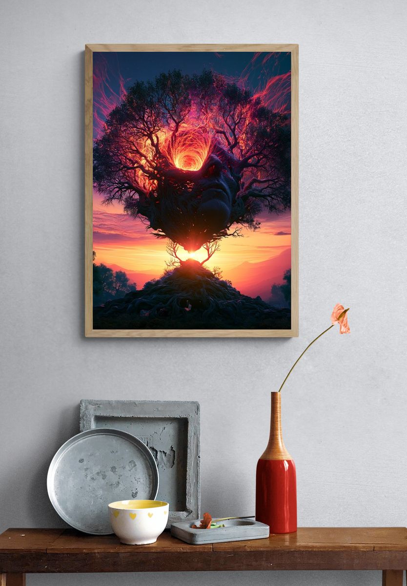 Ethereal Tree of Light Print. — room view 3