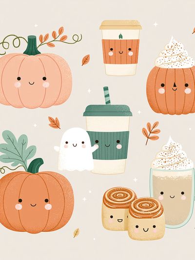 Cute Fall Treats Illustration Poster.