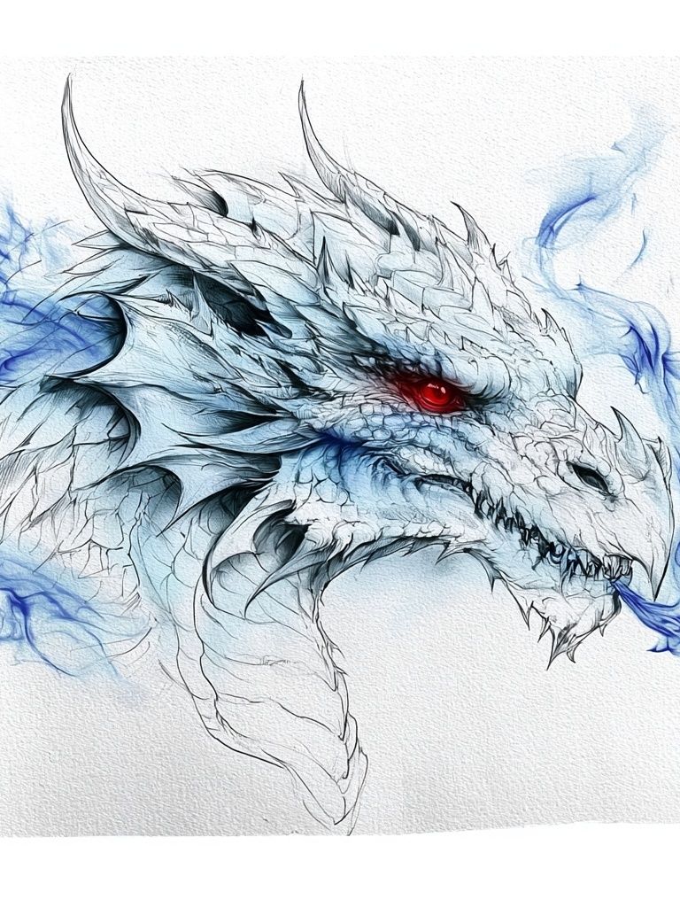 Ice Dragon Digital Art Poster. poster detail