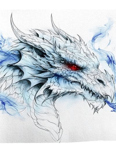 Ice Dragon Digital Art Poster. poster