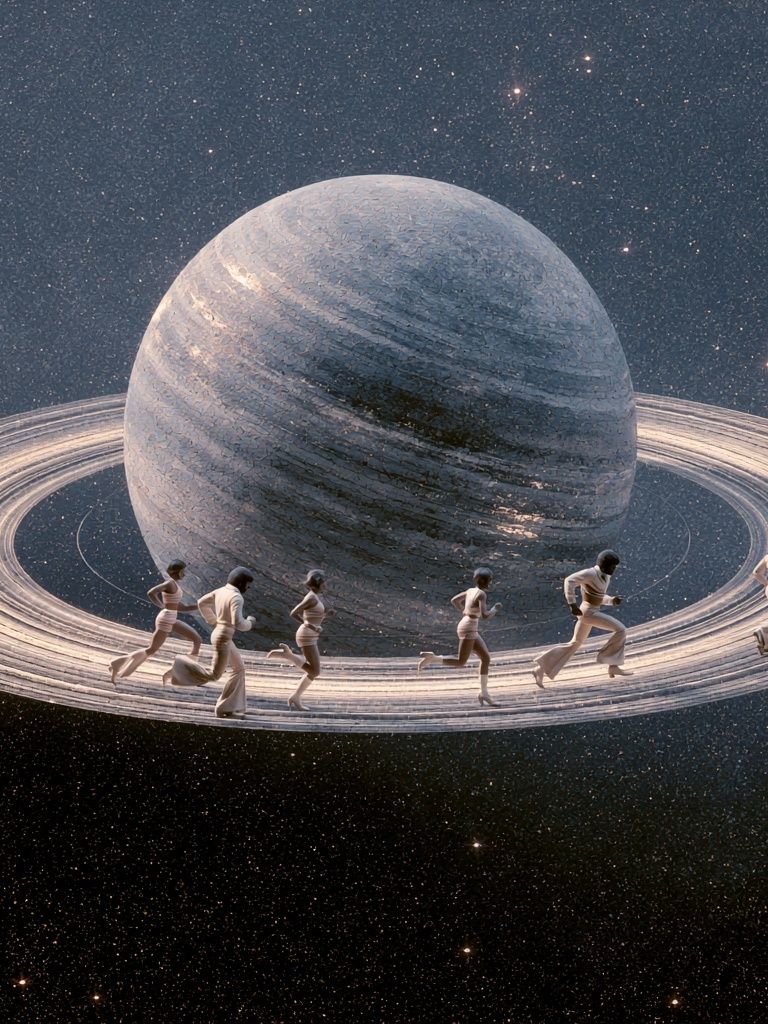 Saturn Runner Surrealism Print. poster — illustration art