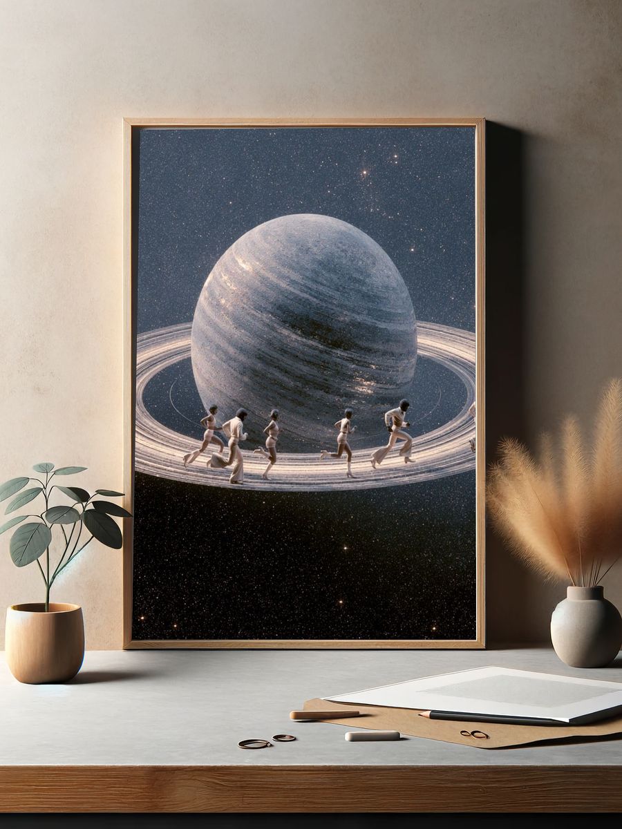 Saturn Runner Surrealism Print. — room view 2