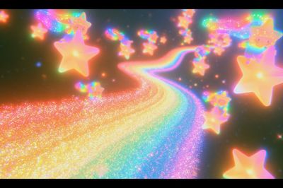 Rainbow Star Trail Illustration Poster. poster