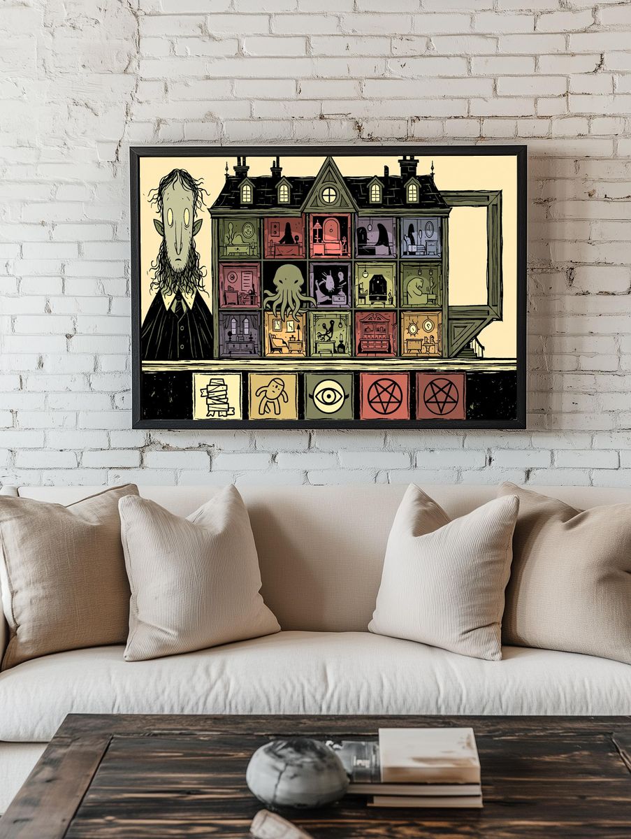 Haunted House Illustration Poster. room preview