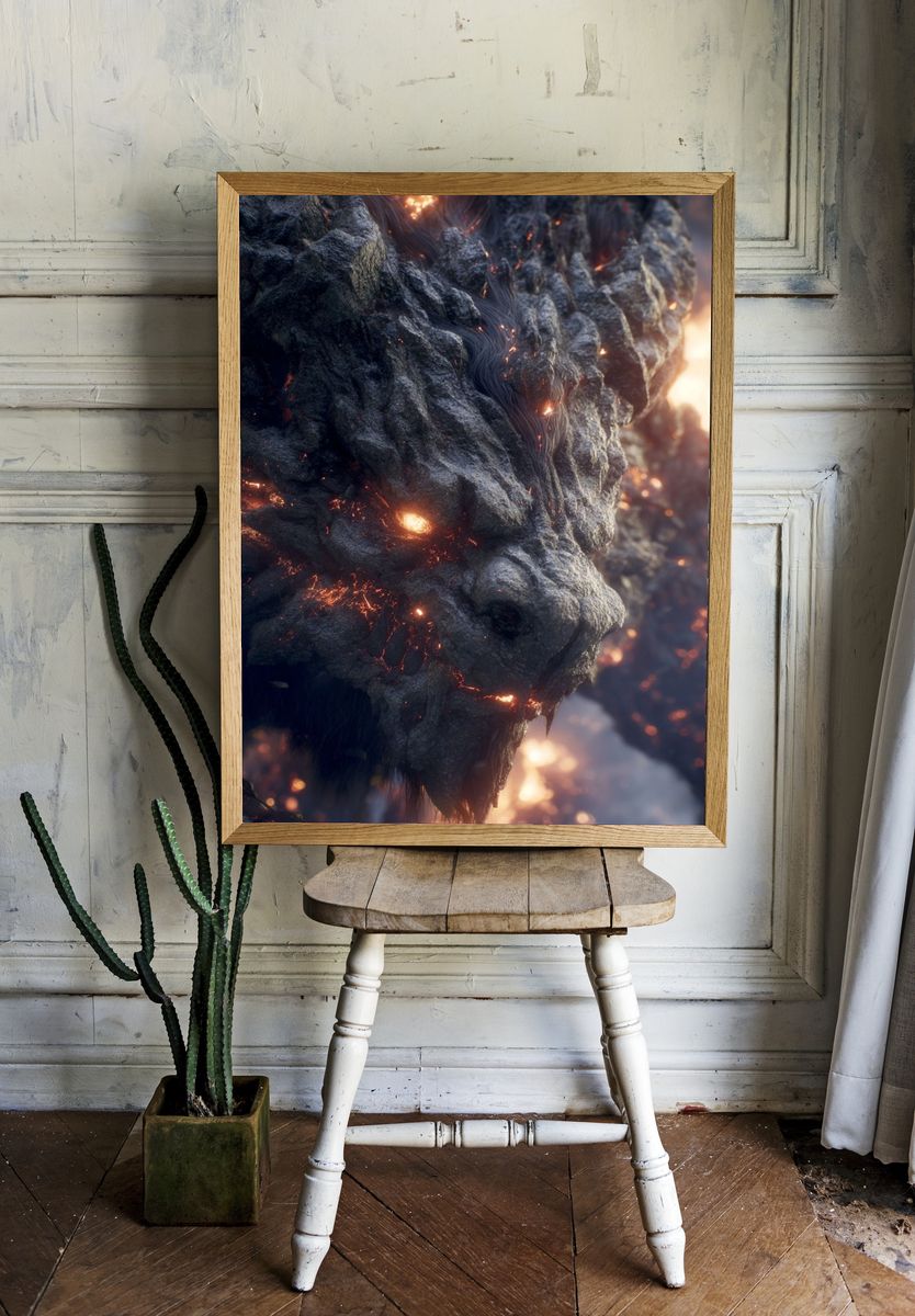 Molten Dragon Rock Poster. — room view 1