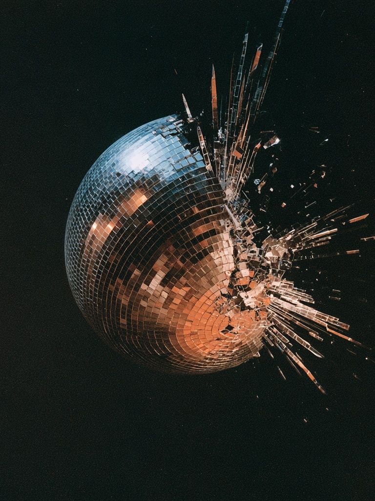 Disco Ball Explosion Print. poster — illustration art