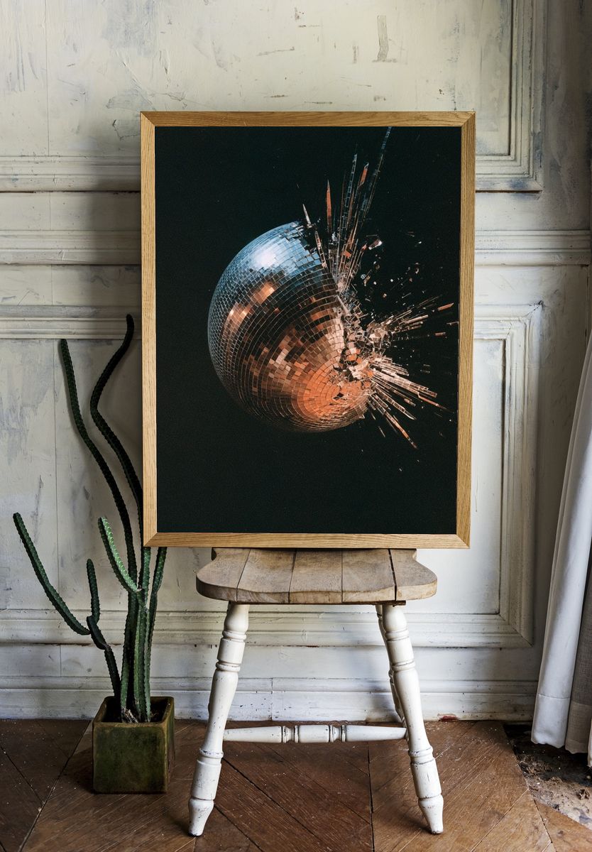 Disco Ball Explosion Print. room preview