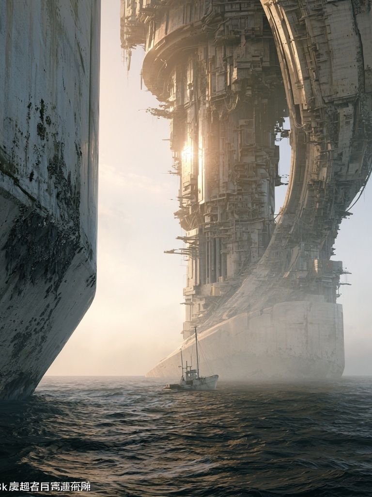 Futuristic Seascape Architecture Poster. poster detail