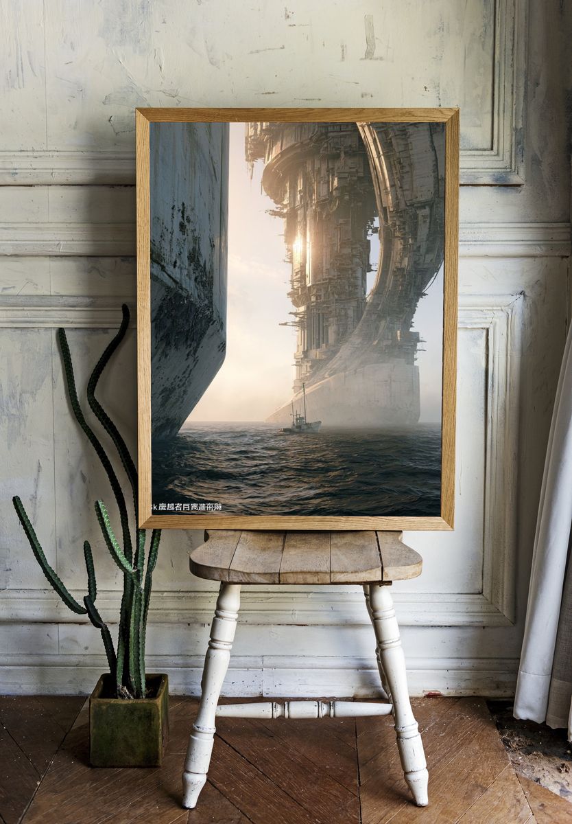 Futuristic Seascape Architecture Poster. room preview