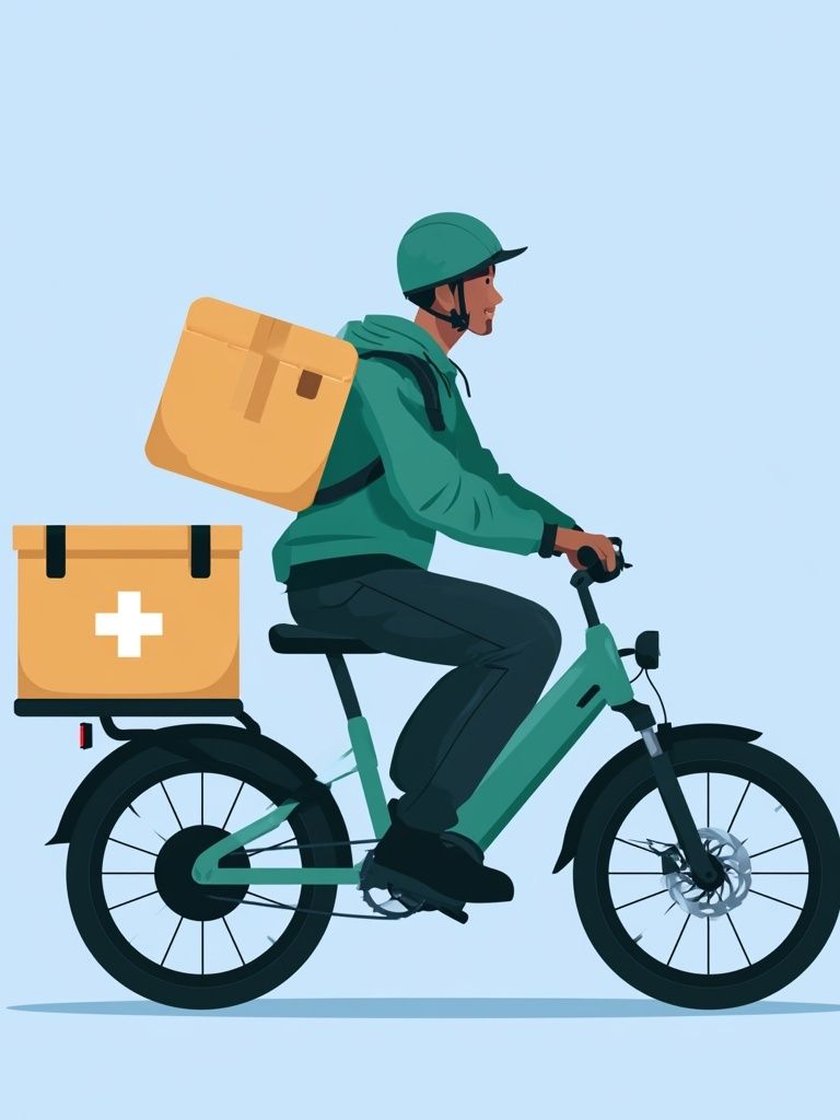 Delivery Rider Illustration Poster. poster detail