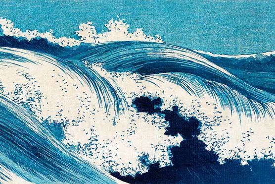 Ocean waves (1878-1940) vintage Japanese. poster detail