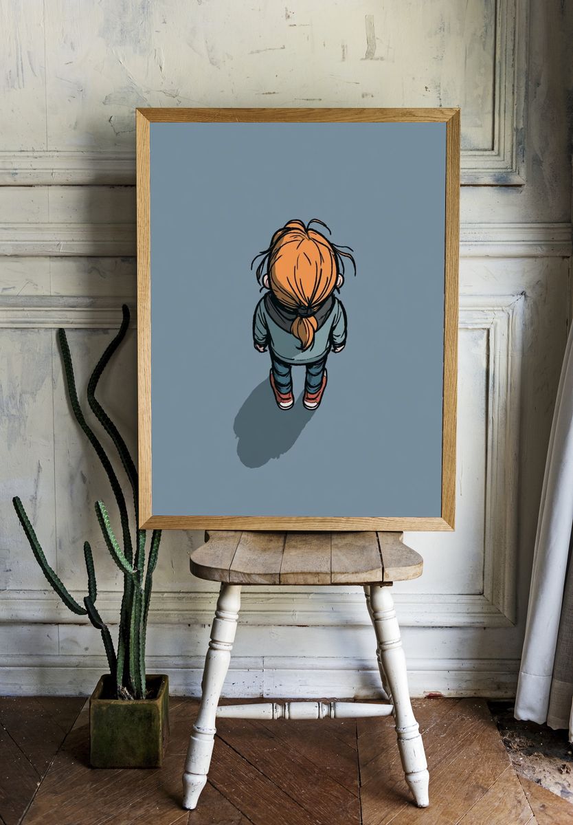 Solitary Girl Illustration Poster. room preview