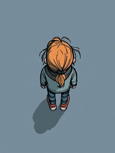 Solitary Girl Illustration Poster.