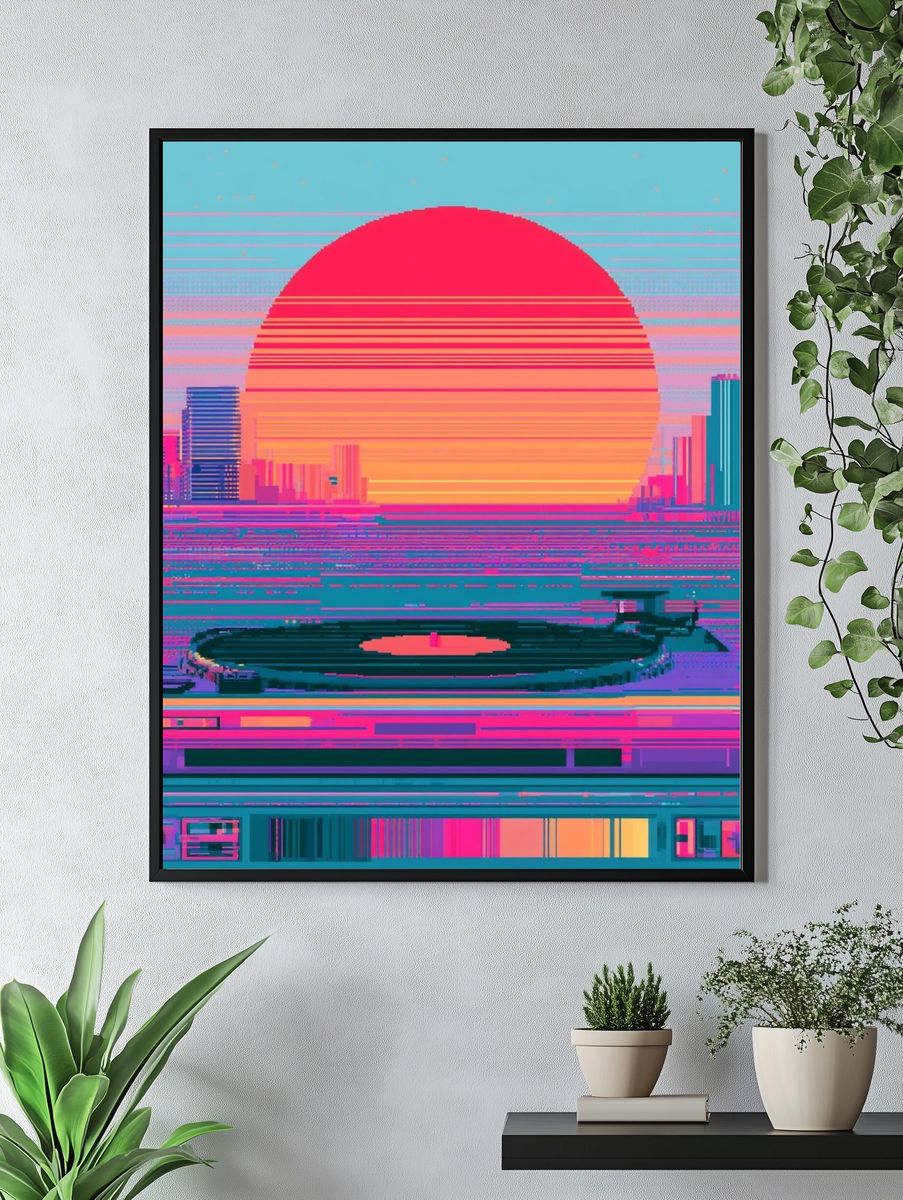 Vintage Boy in Armchair Illustration Poster. — room view 4