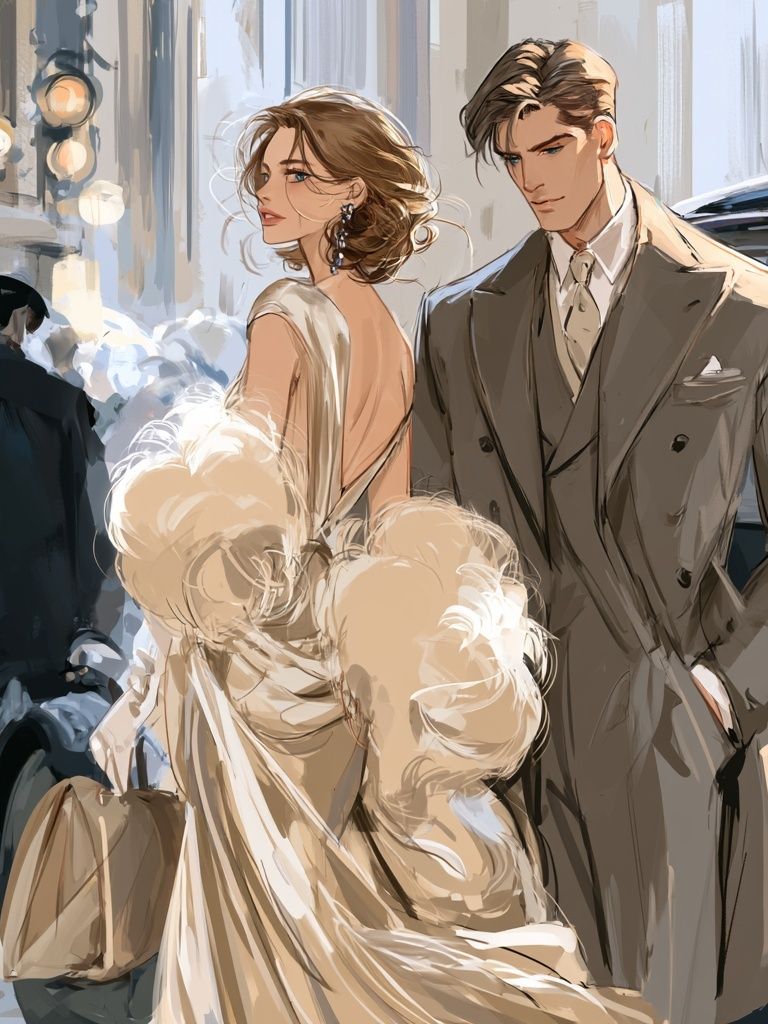 Elegant Couple Fashion Poster. poster — illustration art