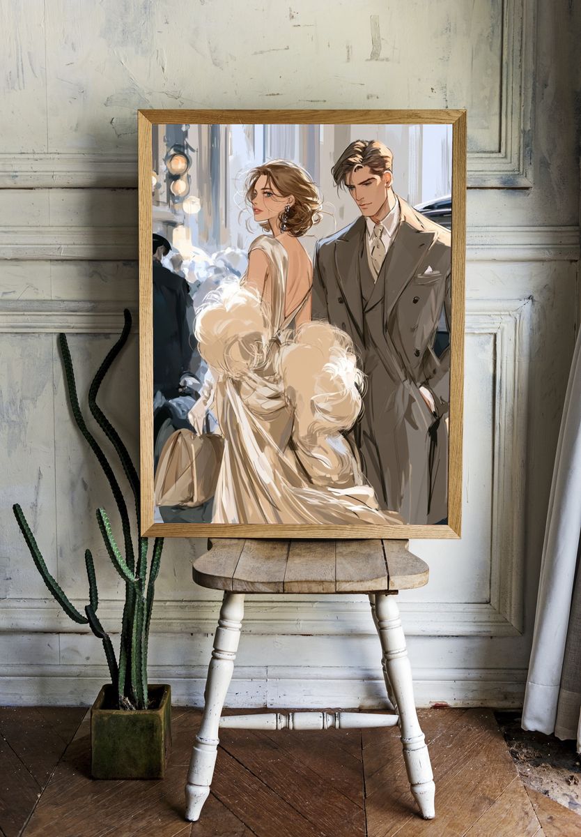 Elegant Couple Fashion Poster. — room view 1