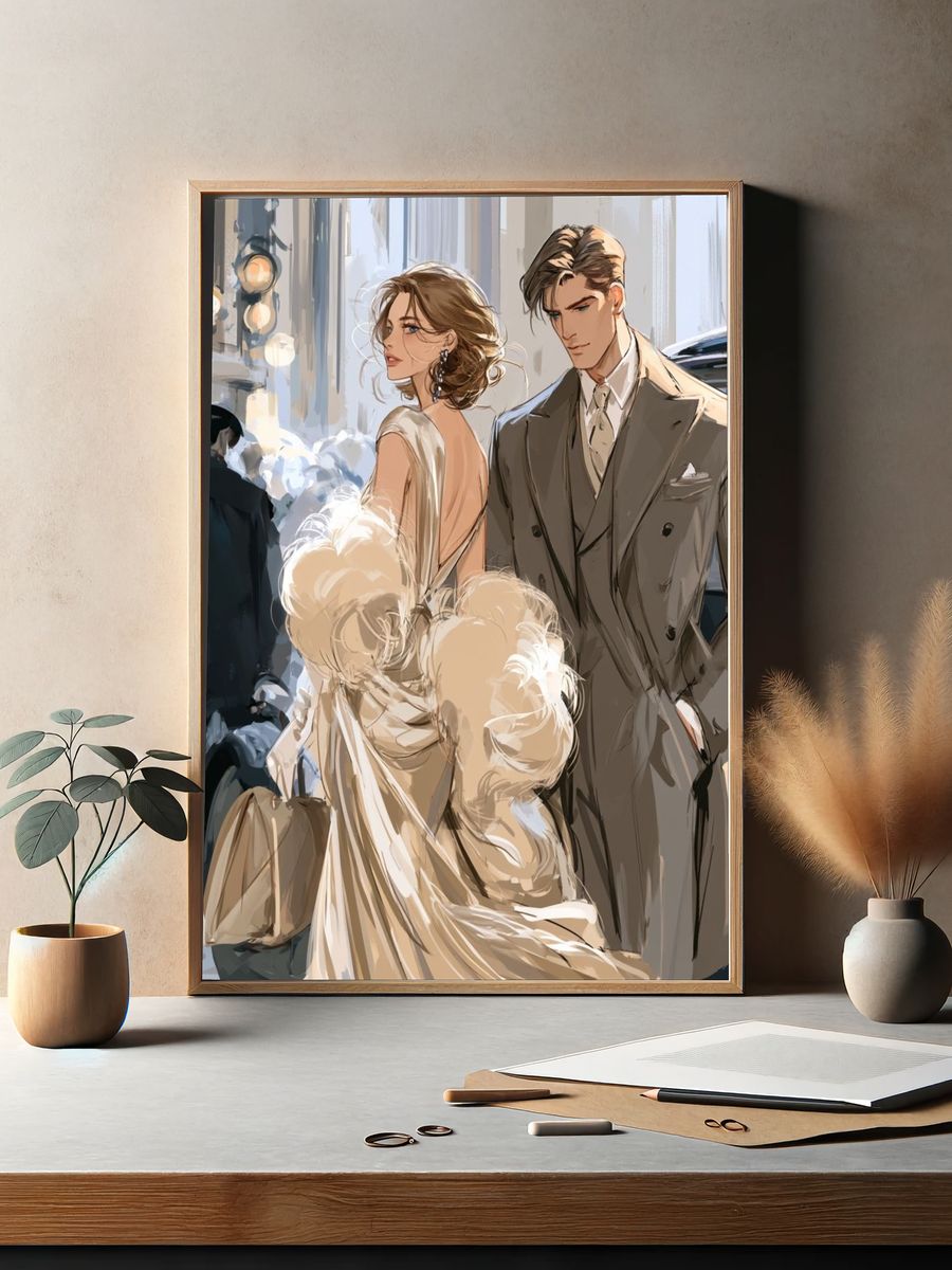 Elegant Couple Fashion Poster. — room view 2