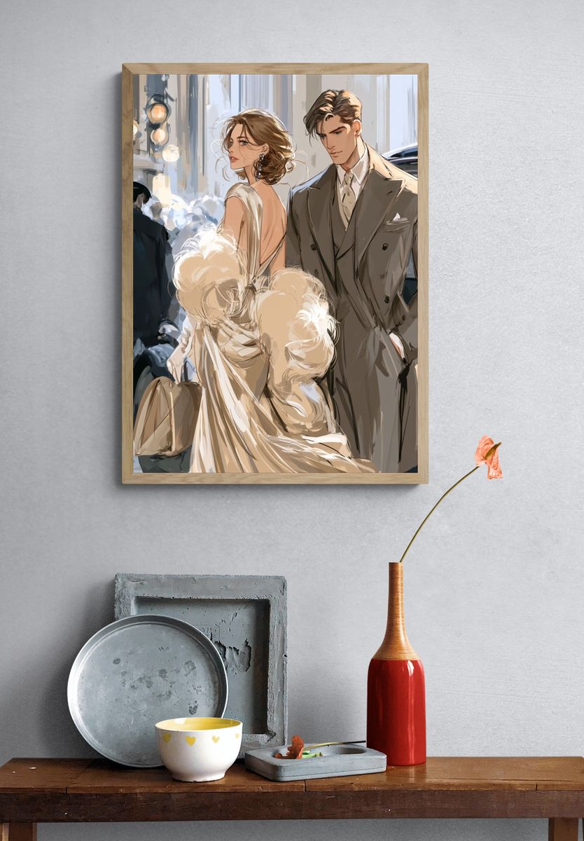 Elegant Couple Fashion Poster. — room view 3