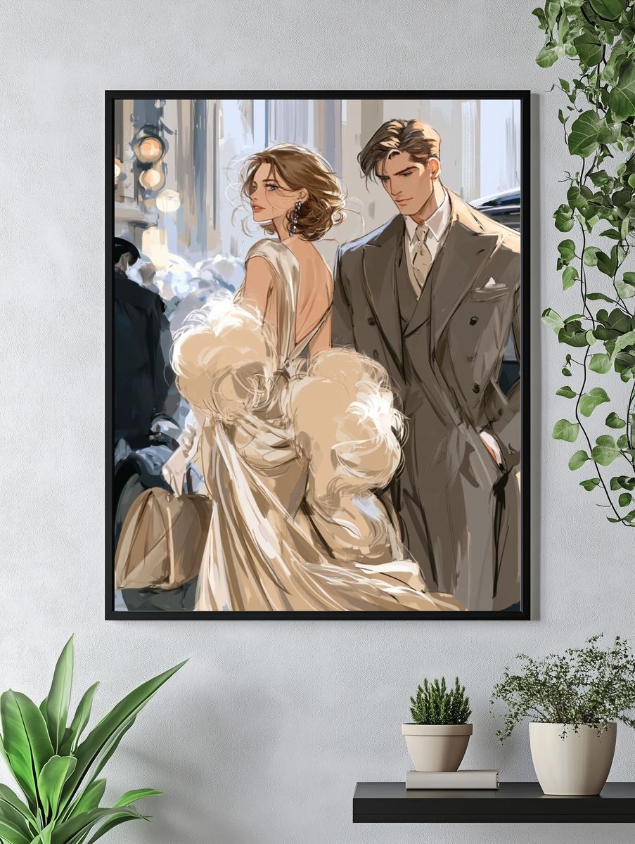 Elegant Couple Fashion Poster. — room view 4