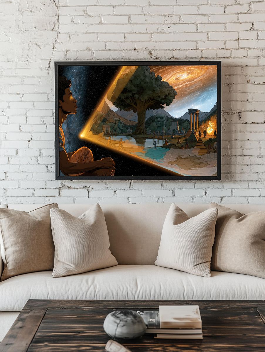 Cosmic Meditation Illustration Poster. room preview