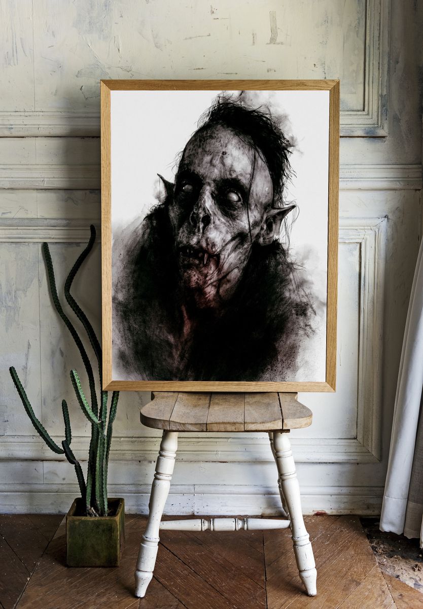 Gothic Vampire Portrait Print. — room view 1