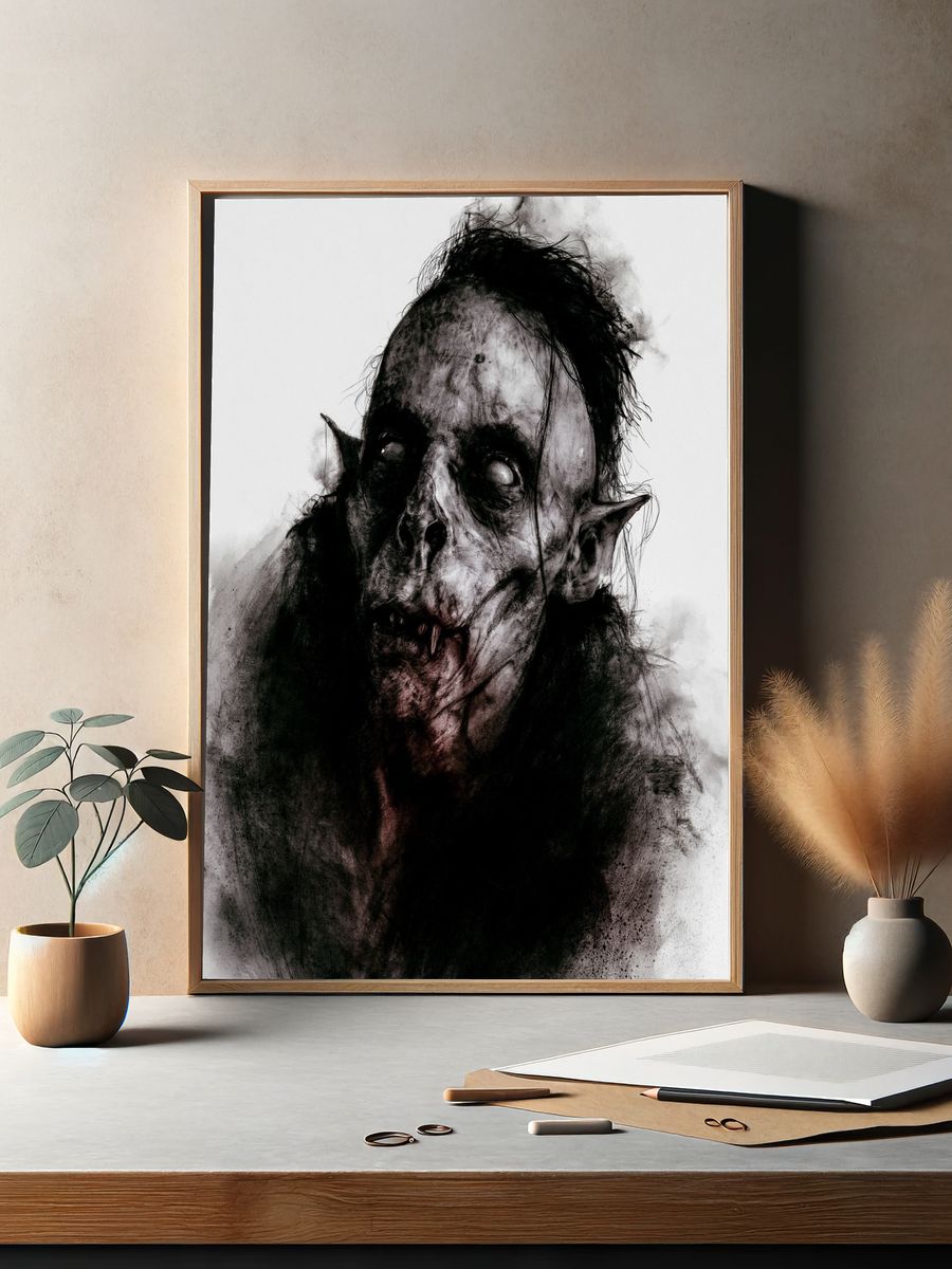 Gothic Vampire Portrait Print. — room view 2