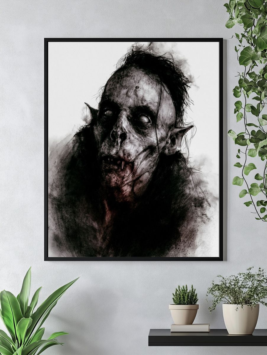 Gothic Vampire Portrait Print. — room view 4