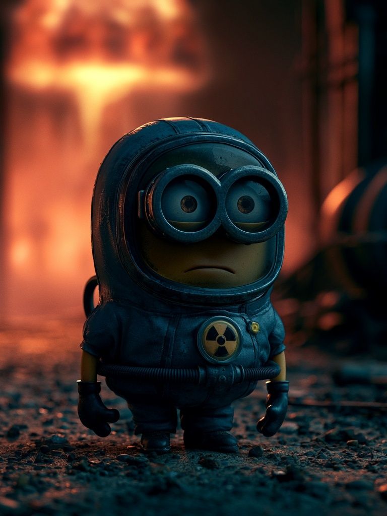 Minion in Hazmat Suit Poster. poster — illustration art