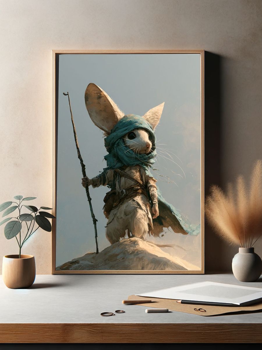 Mouse Wanderer Digital Art Poster. — room view 2