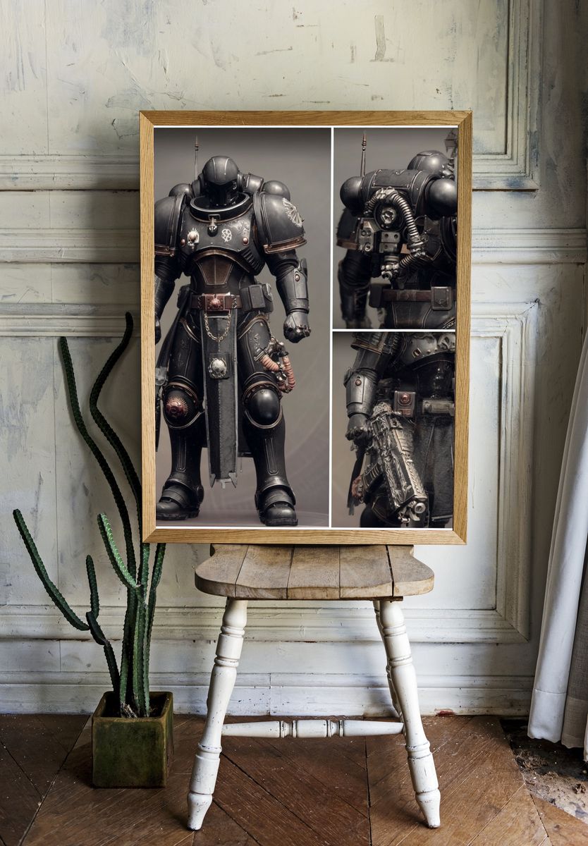 Armored Sci-Fi Warrior Poster. room preview