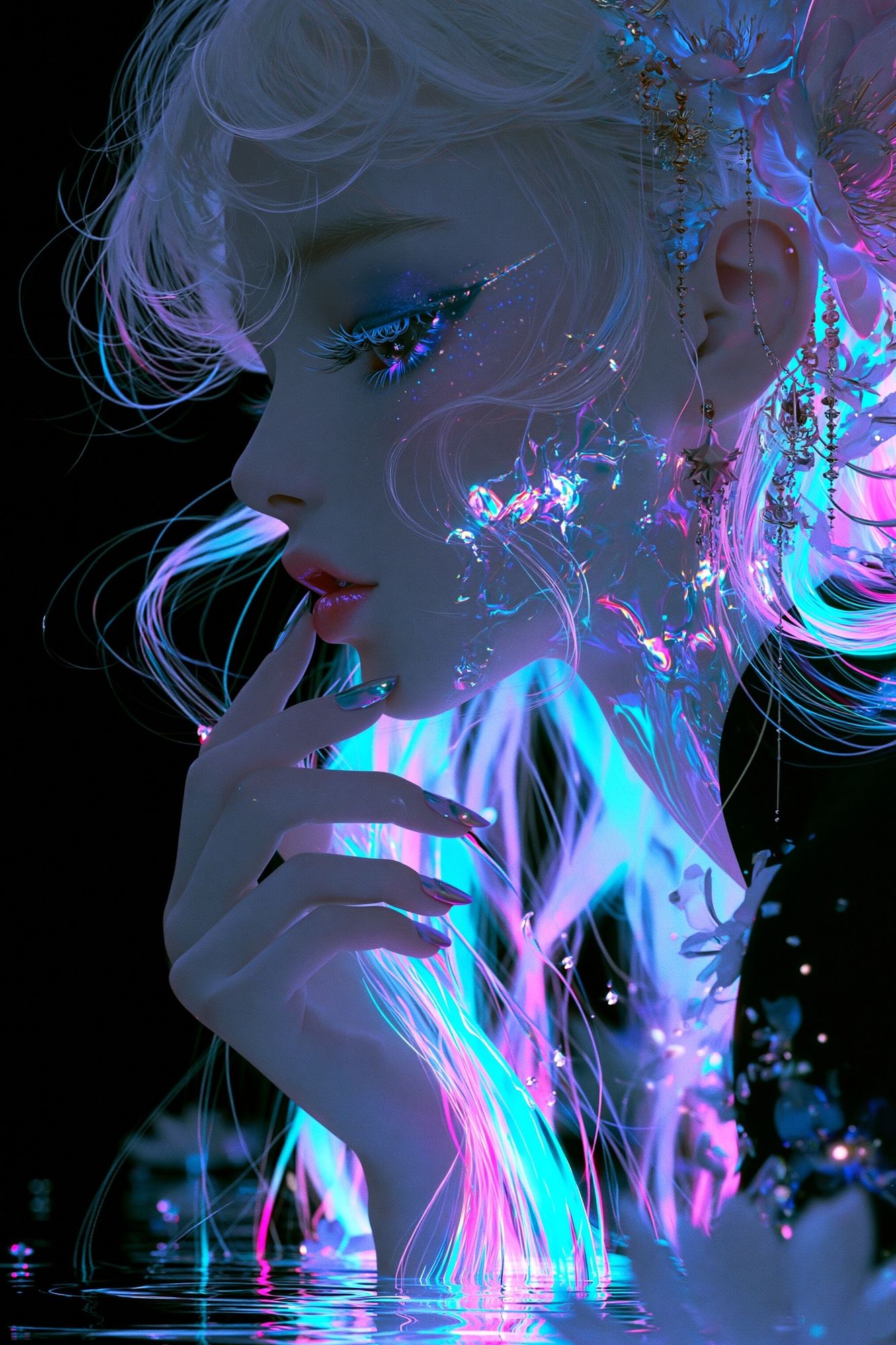 Neon Dream Portrait Print. poster detail